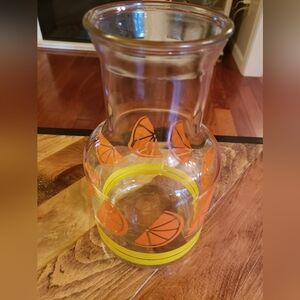 Vintage Libbey of Canada Juice Carafe Pitcher Glass Orange Slices No Lid